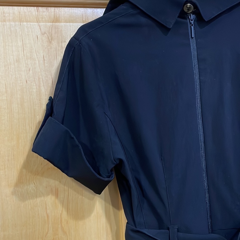 Nanette Lepore Black Short-Sleeve Collared Fit-and-Flare Dress - Picture 11 of 14